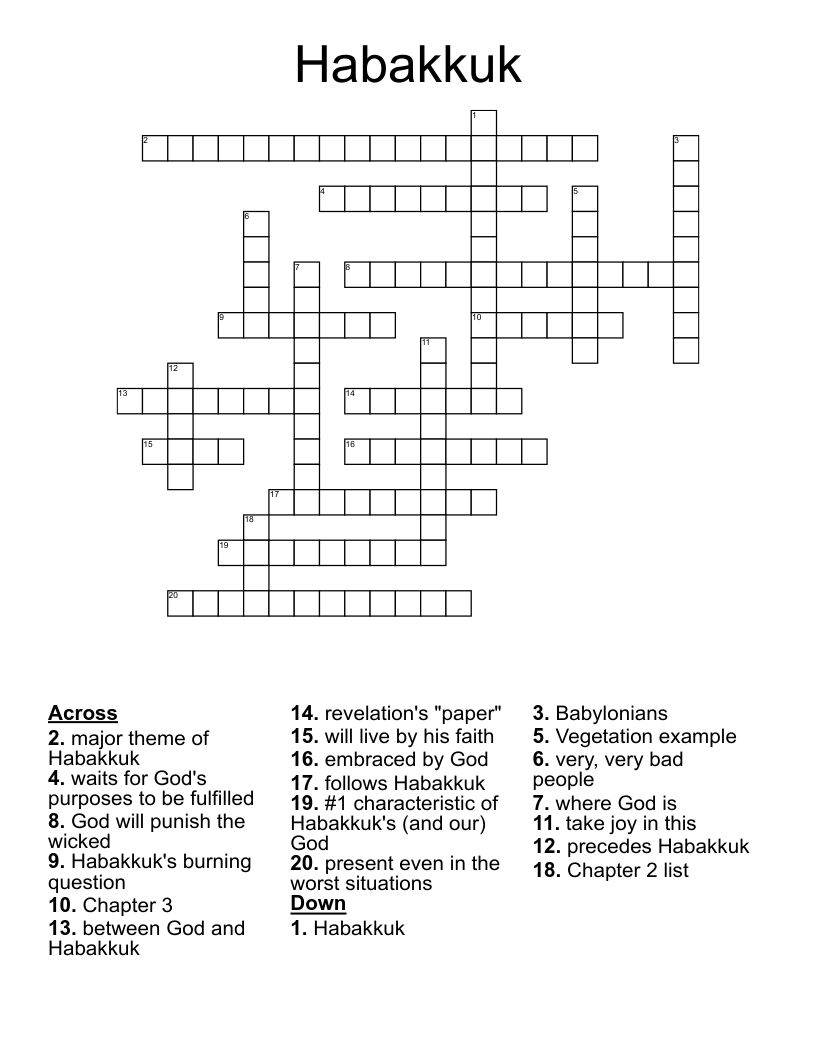 Habakkuk Crossword