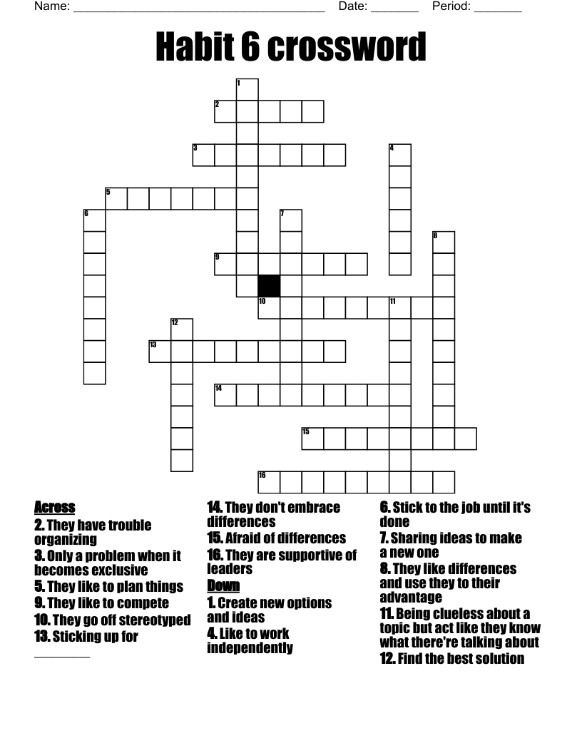 Habit 6 crossword