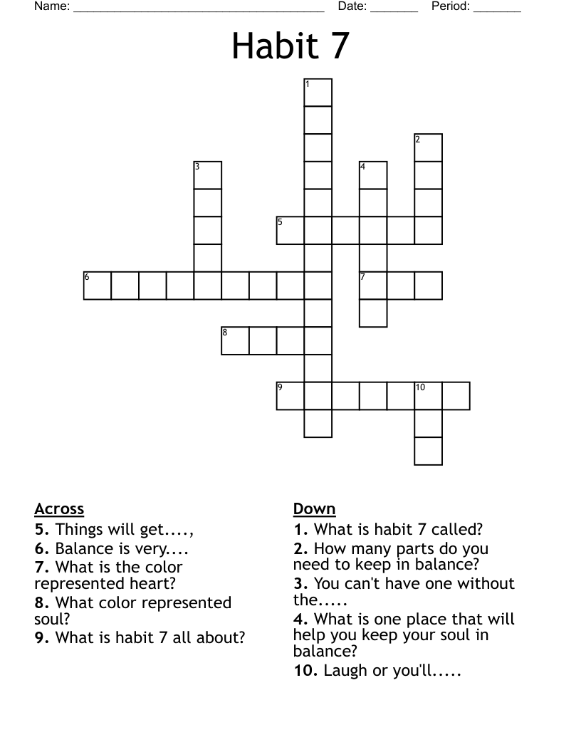 Habit 7 Crossword
