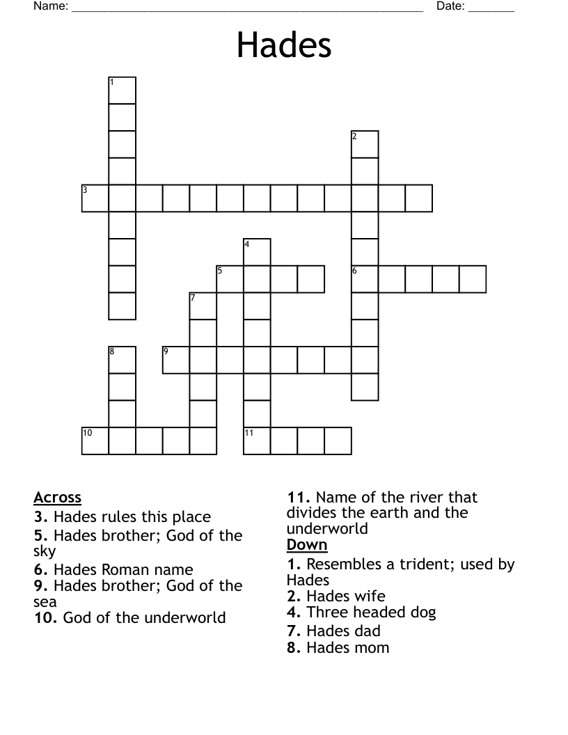 Hades Crossword