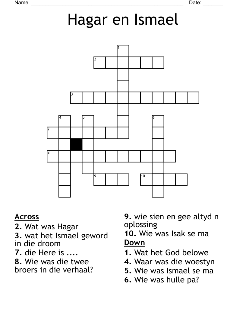 Hagar en Ismael Crossword