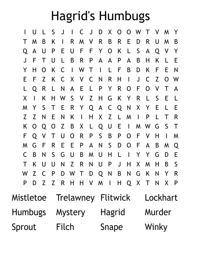 Hagrid's Humbugs Word Search