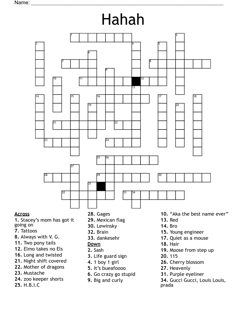 Hahah Crossword