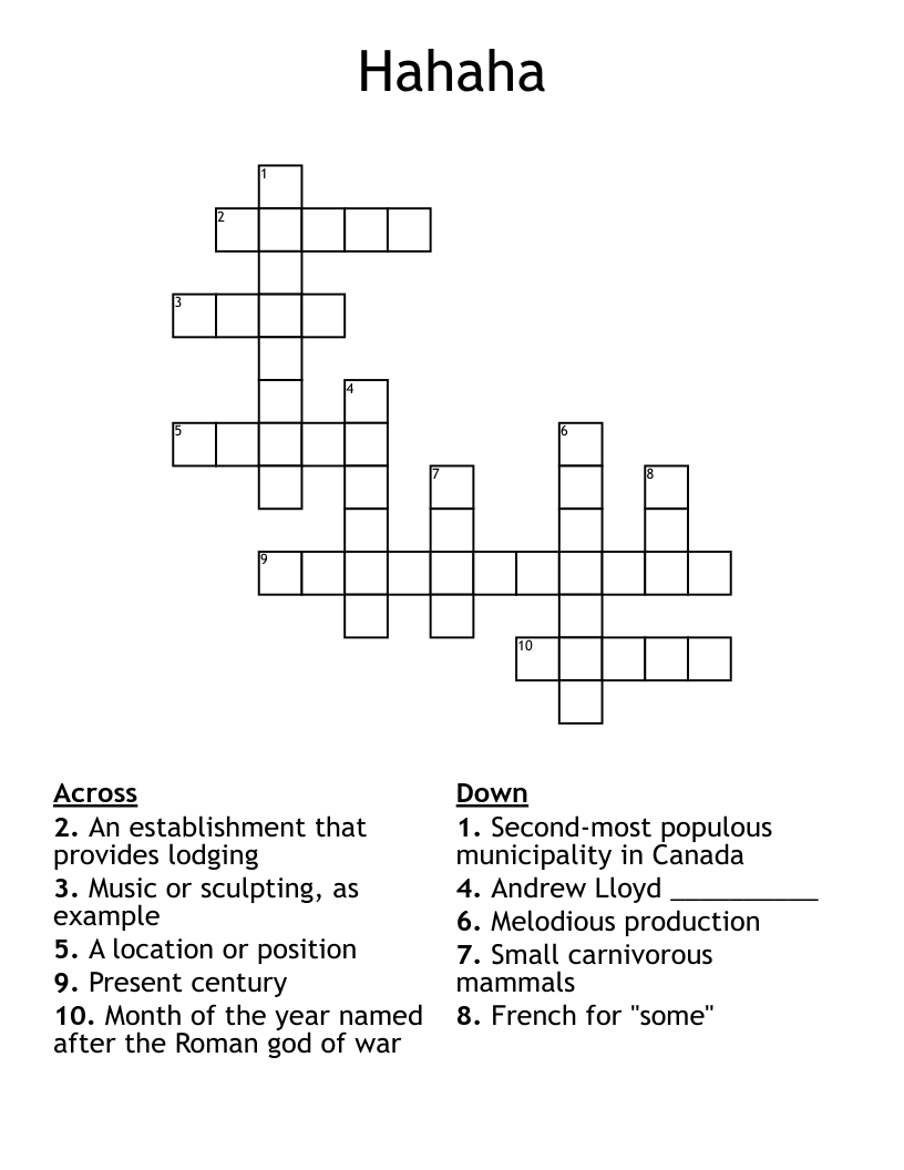Hahaha Crossword