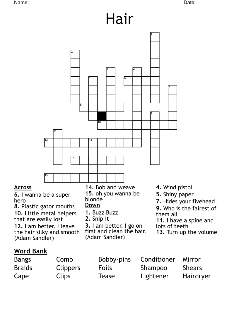 Hair Crossword