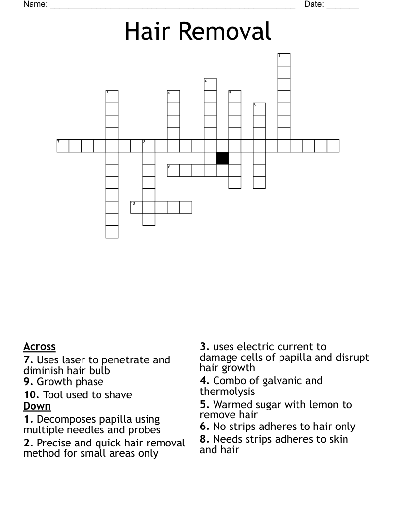 Hair Removal  Crossword