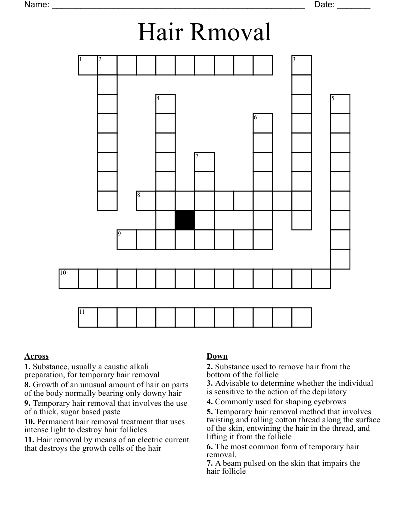 Hair Rmoval  Crossword