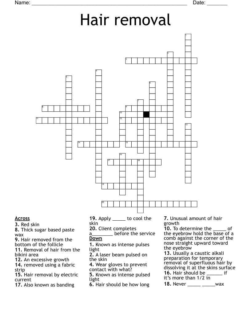 Hair removal Crossword