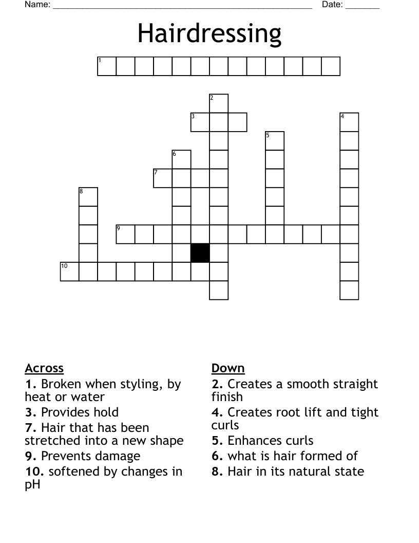 Hairdressing Crossword