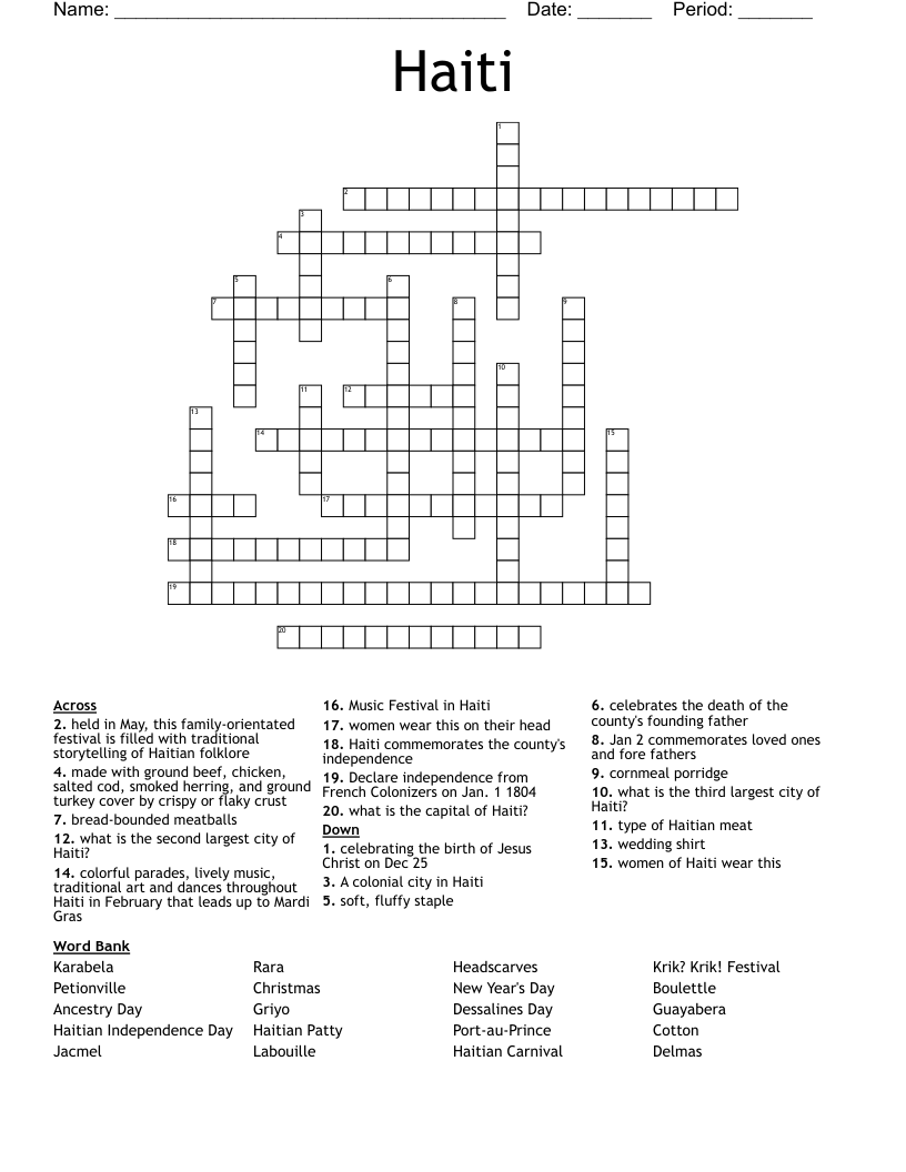 Haiti Crossword