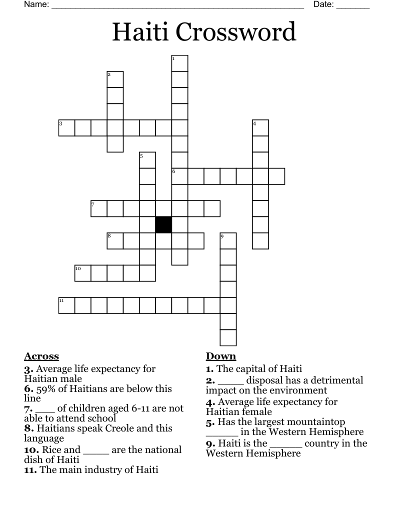 Haiti Crossword