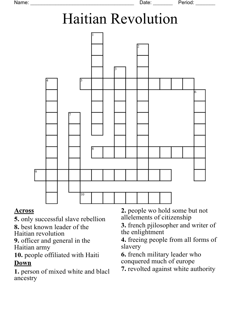 Haitian Revolution Crossword