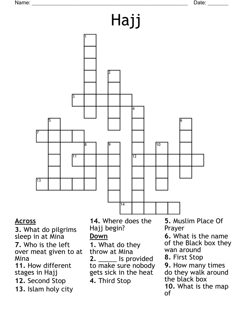 Hajj  Crossword