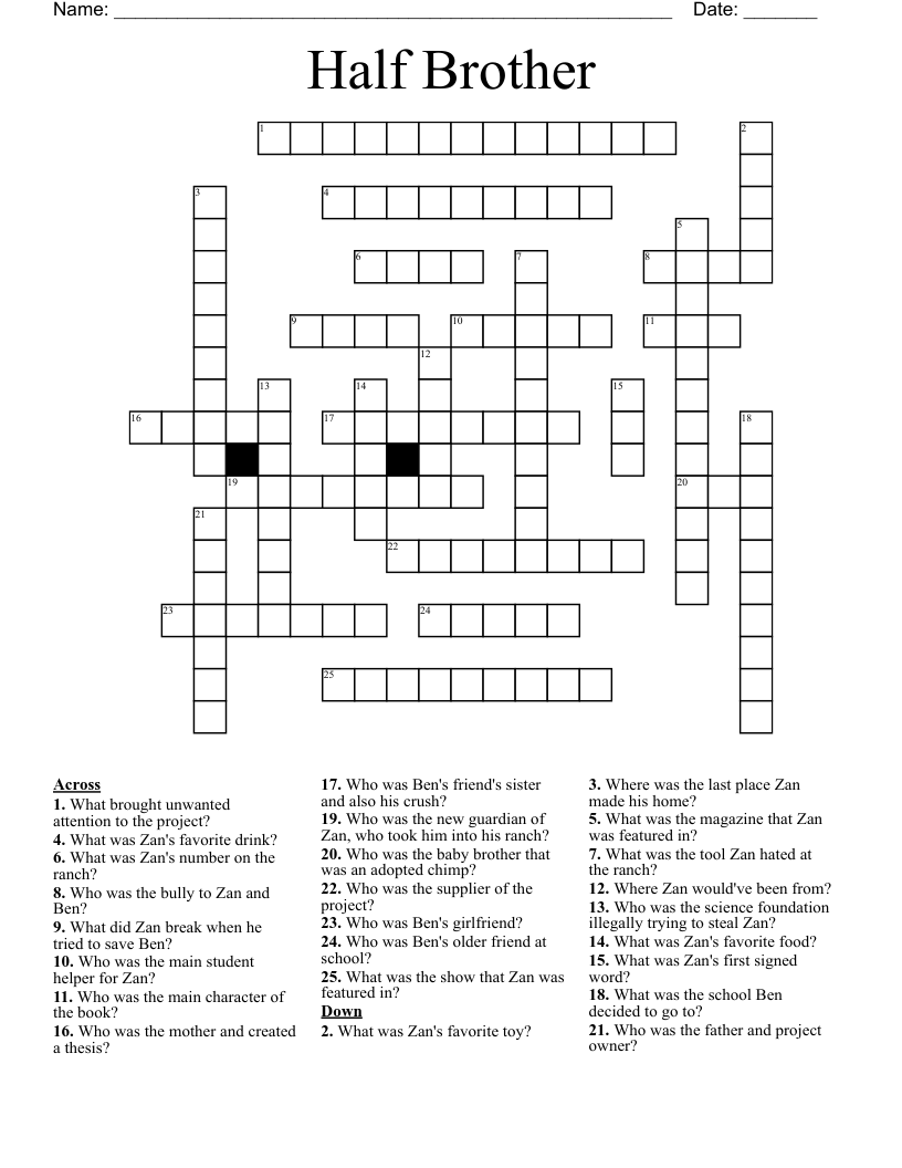 Half Brother Crossword