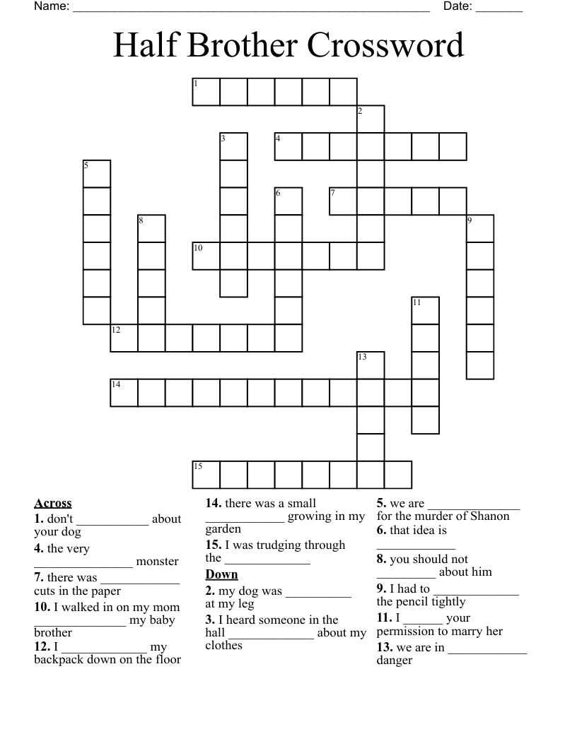 Half Brother Crossword