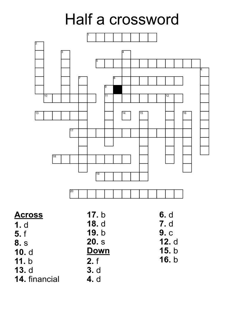 Half a crossword