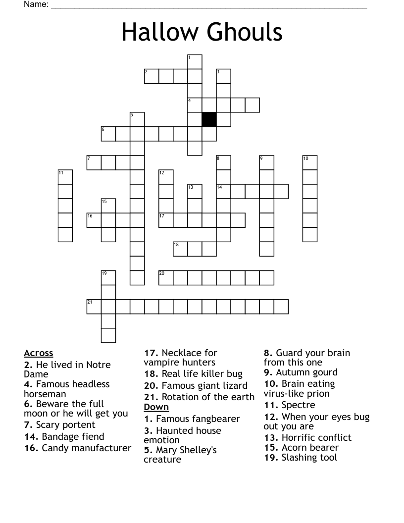 Hallow Ghouls Crossword