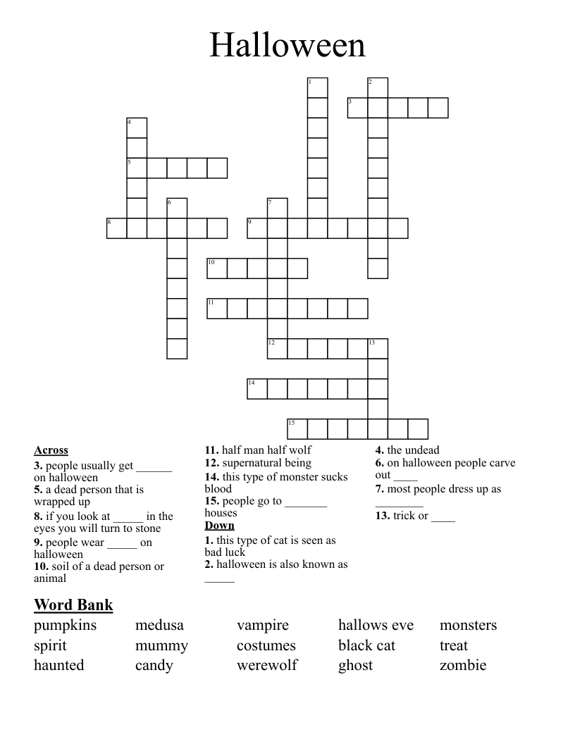 Halloween Crossword
