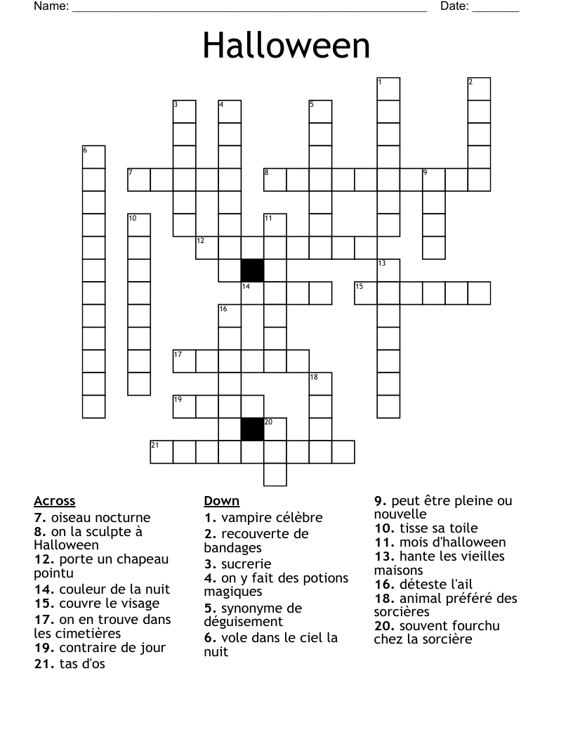 Halloween Crossword
