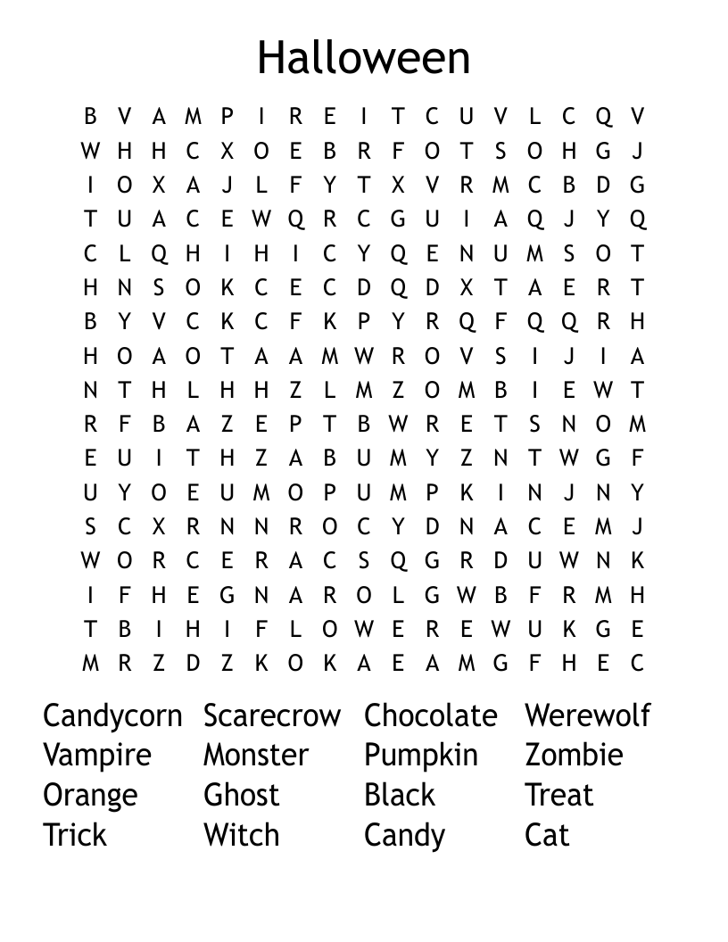 Halloween Word Search