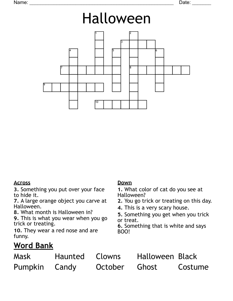 Halloween Crossword