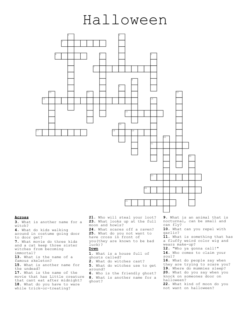 Halloween Crossword