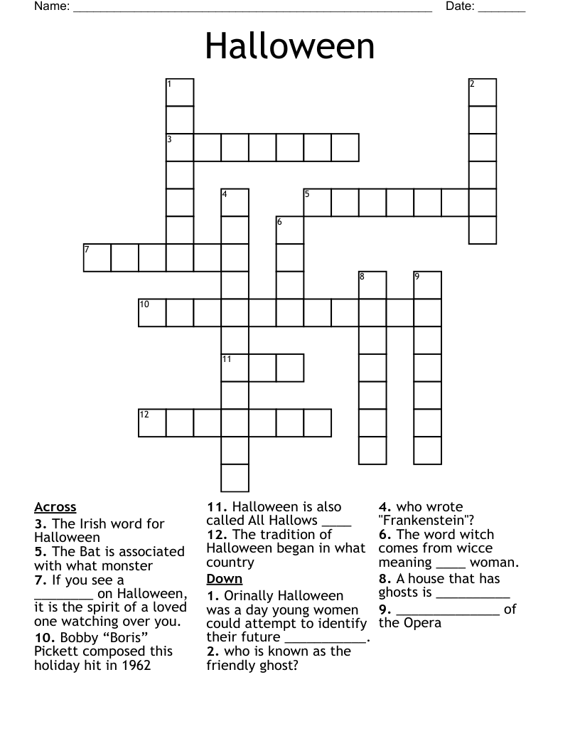 Halloween Crossword