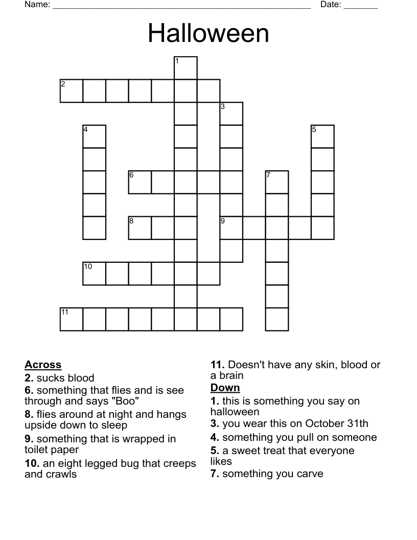Halloween Crossword