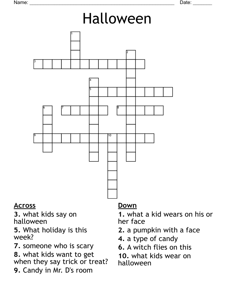 Halloween Crossword