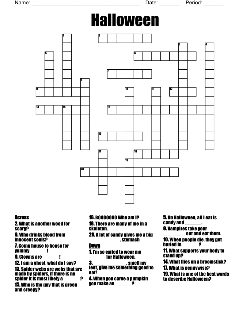 Halloween Crossword