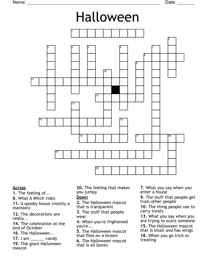 Halloween Crossword