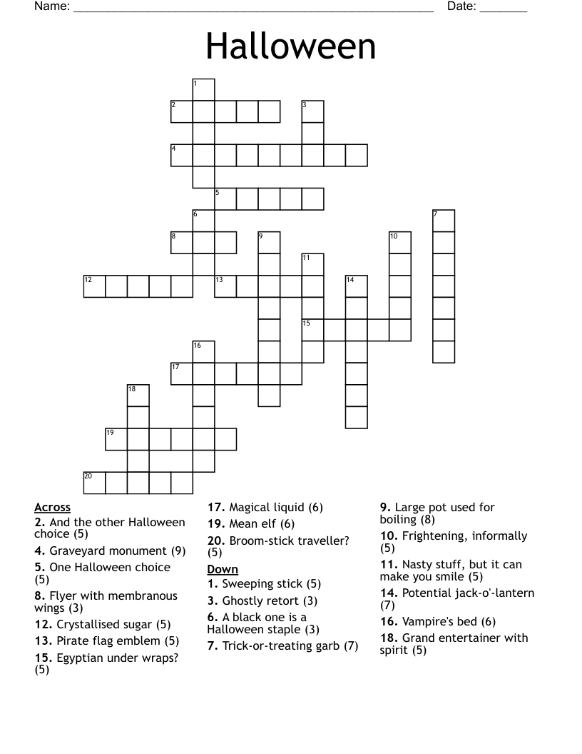 Halloween Crossword