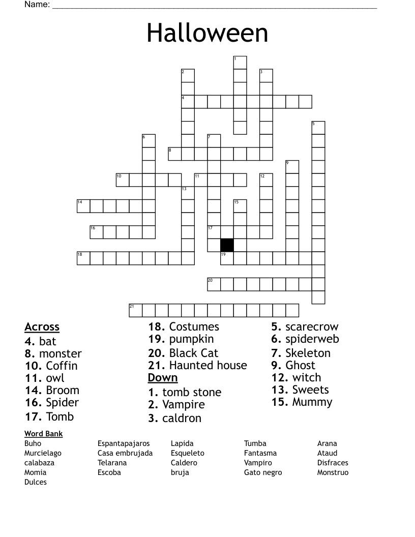 Halloween Crossword