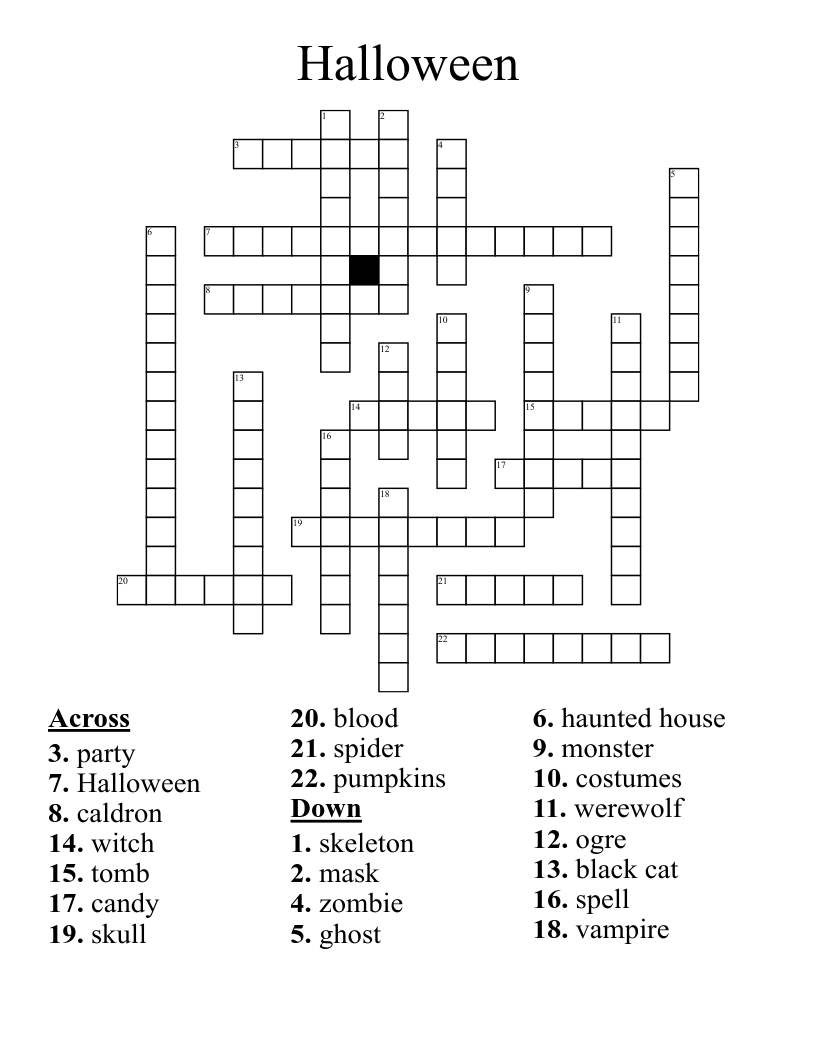 Halloween Crossword