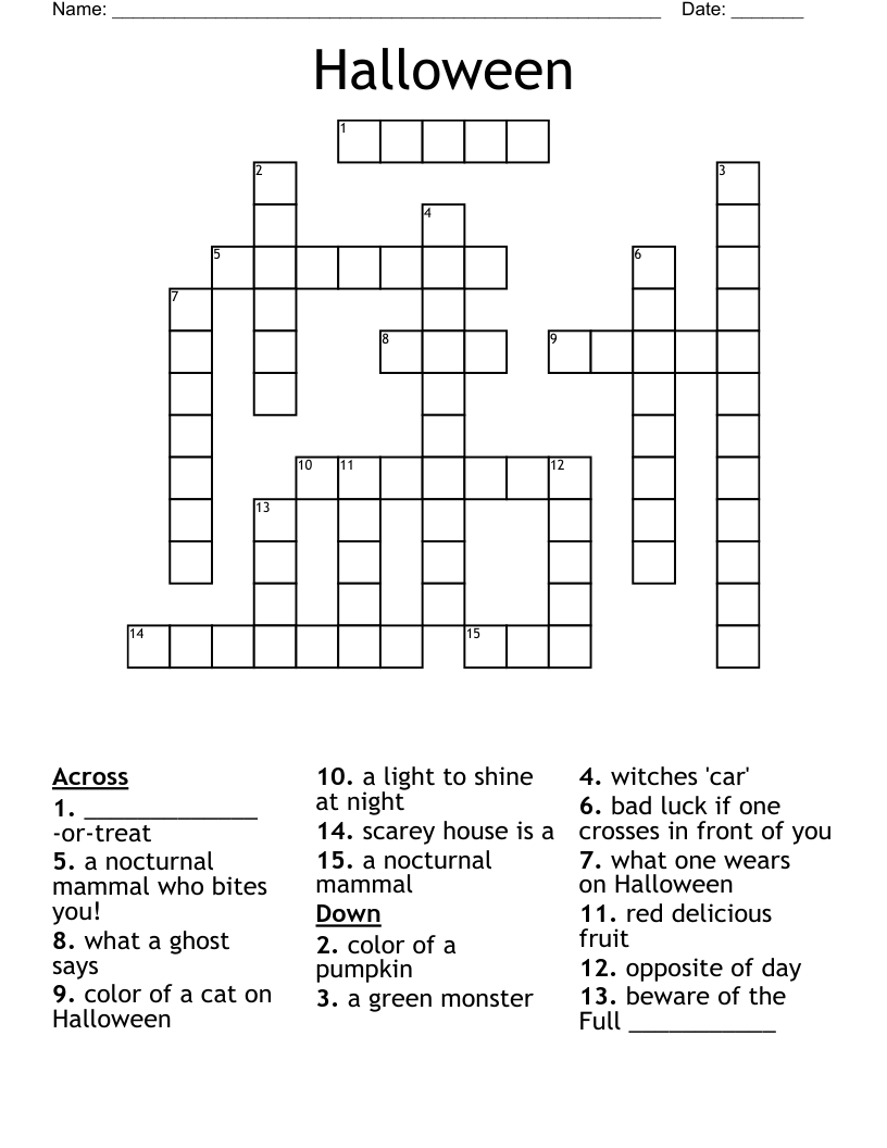 Halloween Crossword