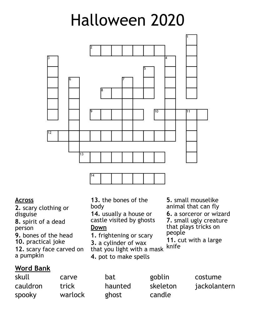 Halloween 2020 Crossword
