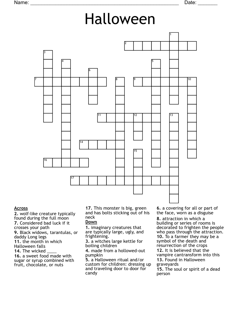 Halloween Crossword