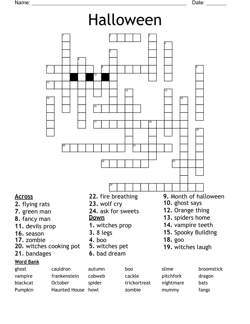 Halloween Crossword