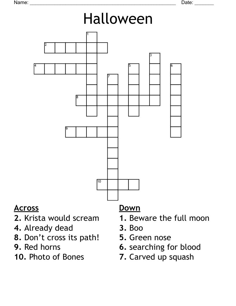 Halloween Crossword