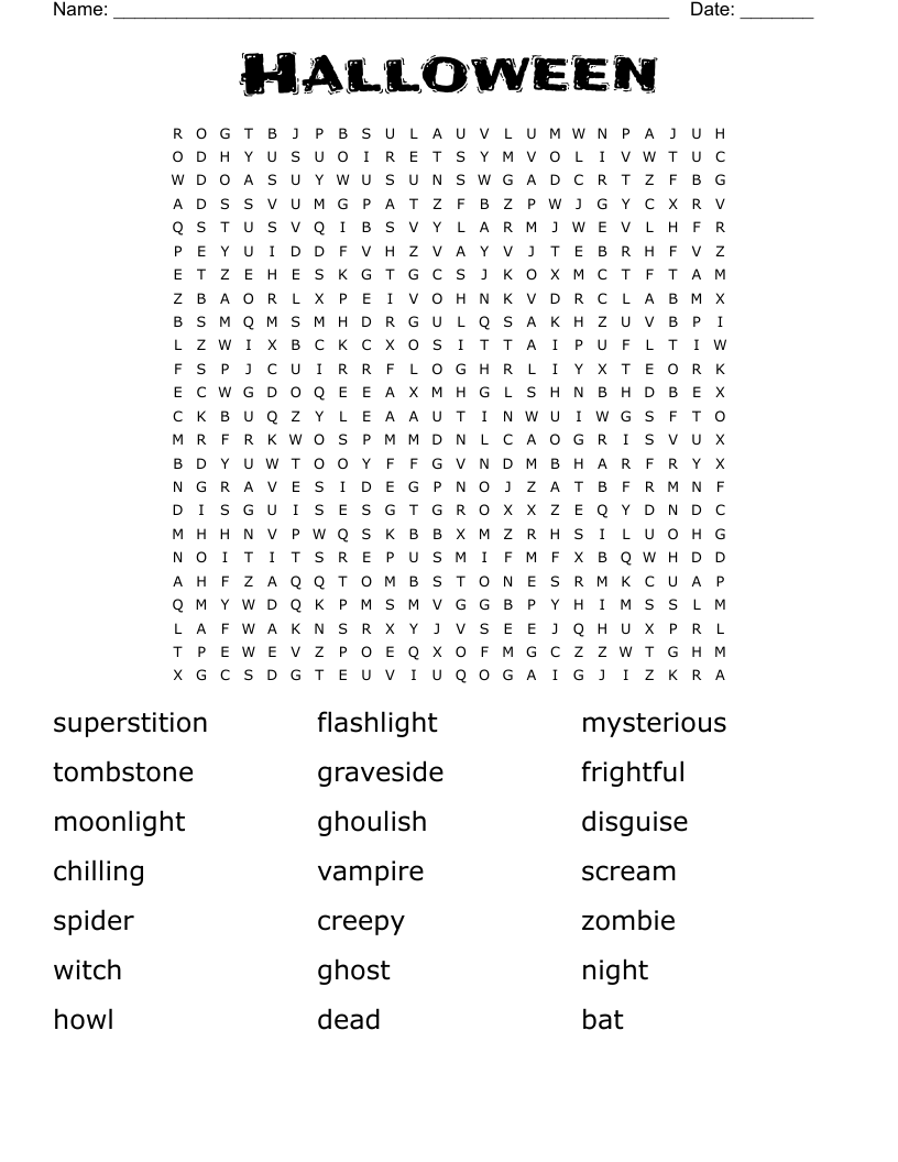 Halloween  Word Search