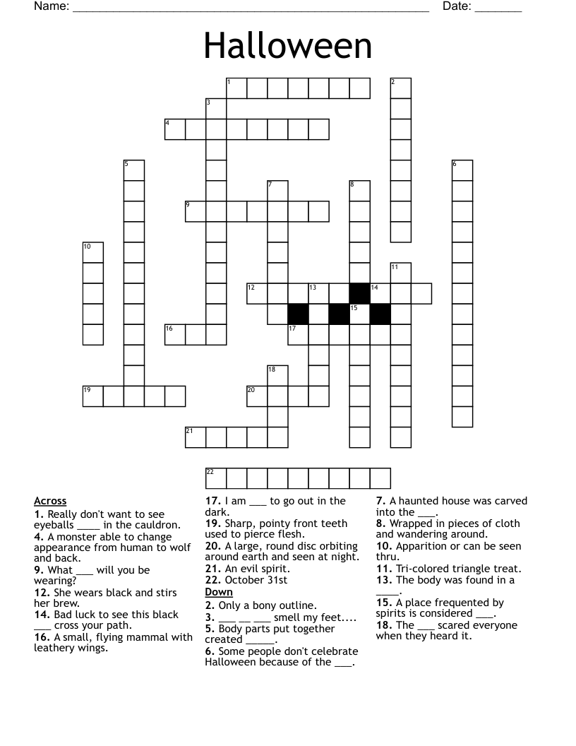 Halloween Crossword