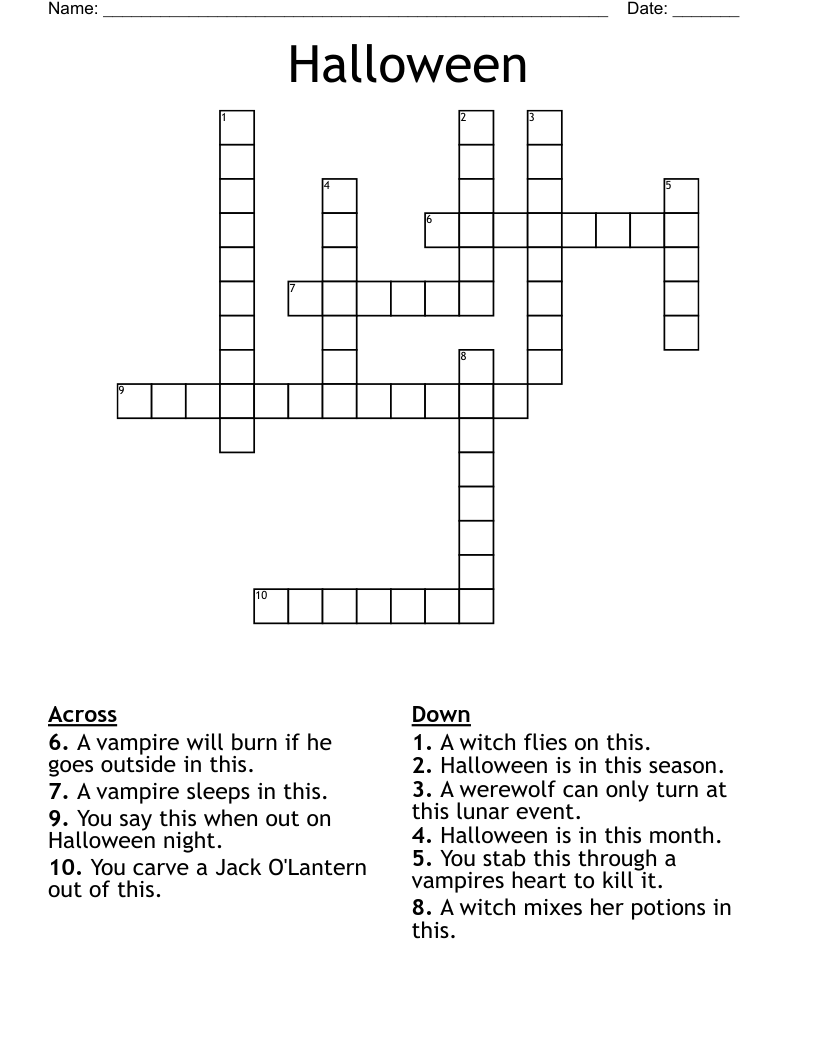 Halloween Crossword