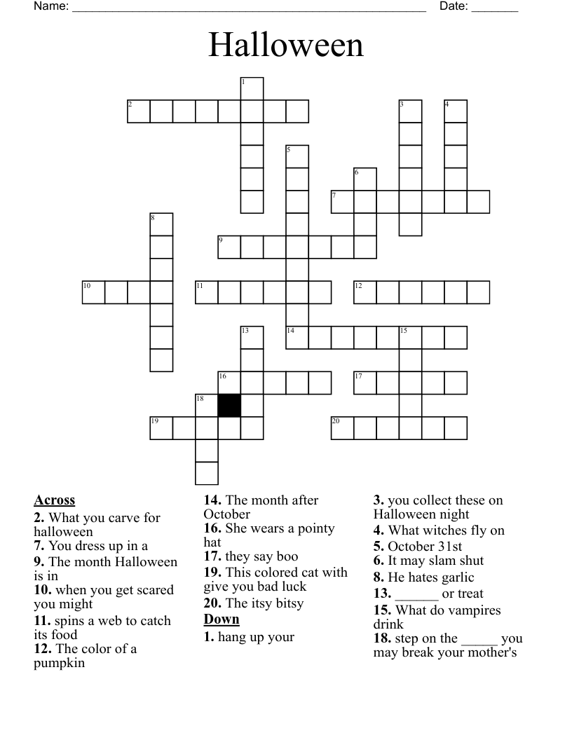 Halloween Crossword