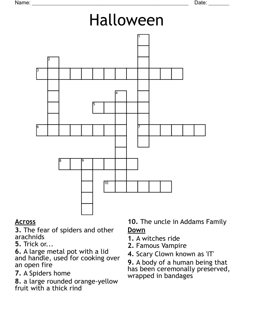 Halloween Crossword