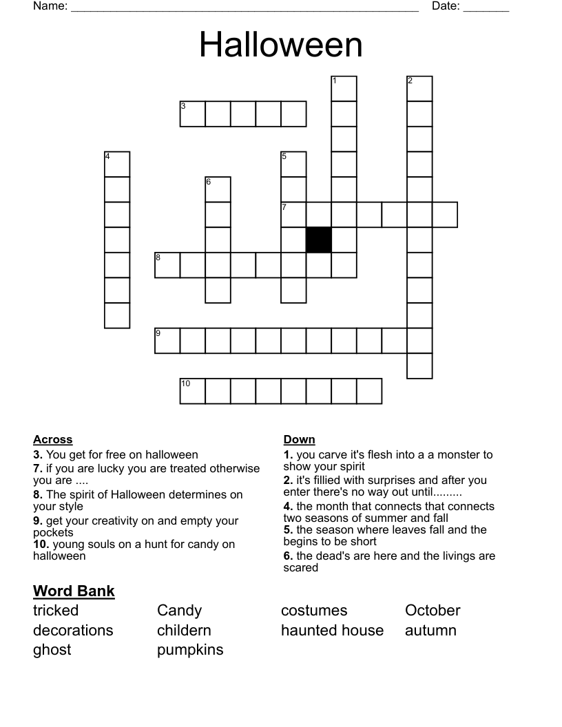 Halloween Crossword