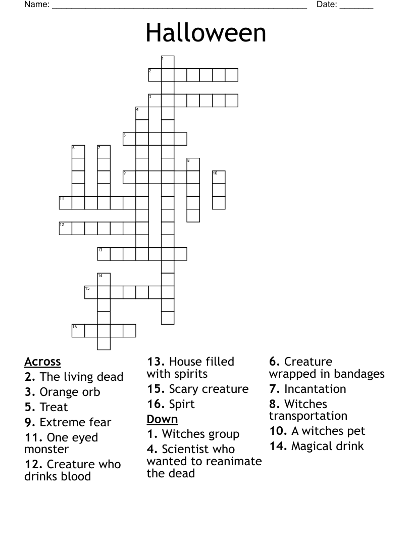 Halloween Crossword