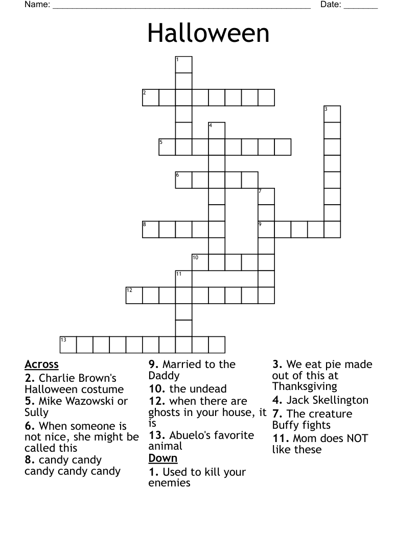 Halloween Crossword