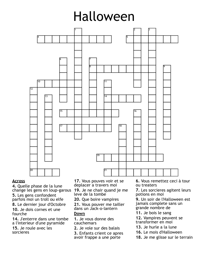 Halloween Crossword