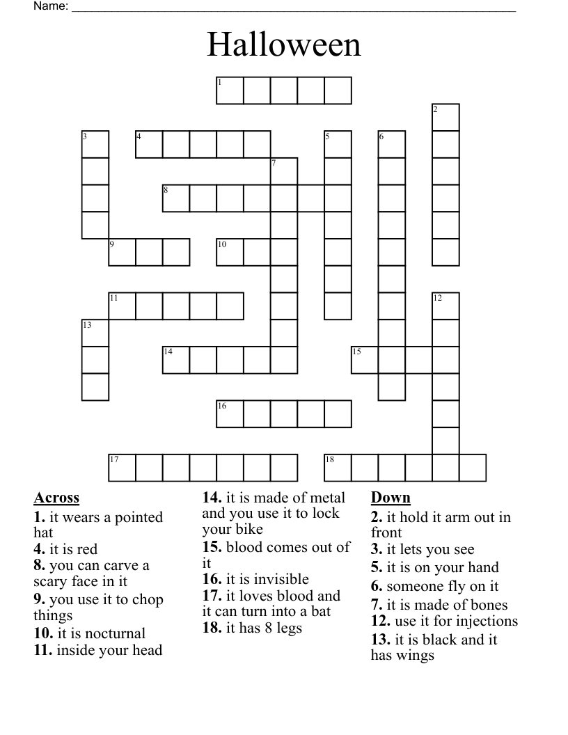 Halloween Crossword