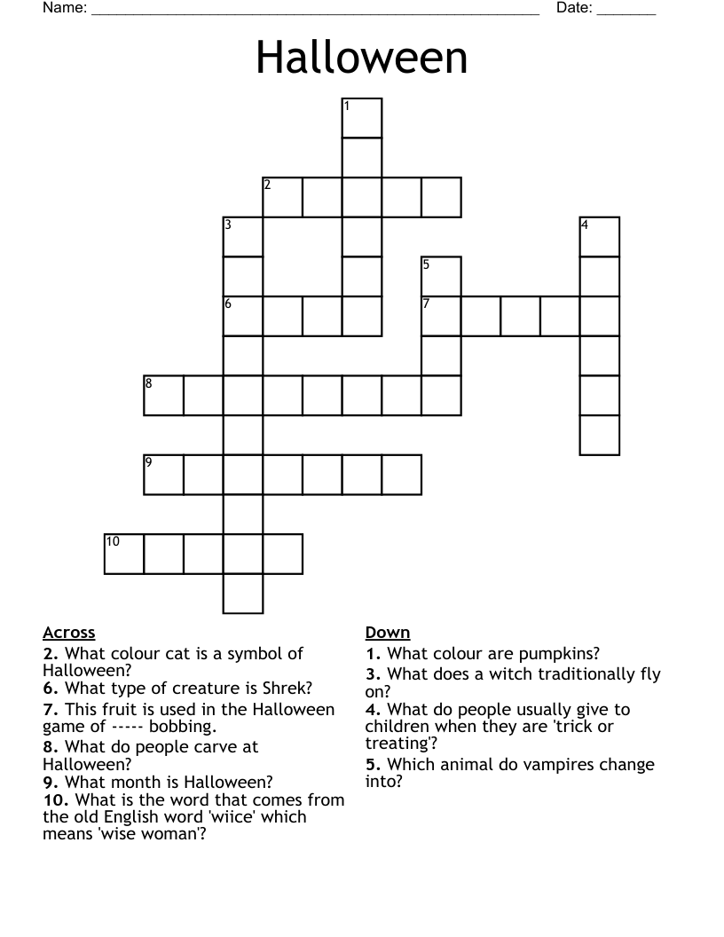 Halloween Crossword